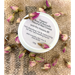 Rose and Avocado Organic Hand & Nail Cream with Pro Vitamin B5