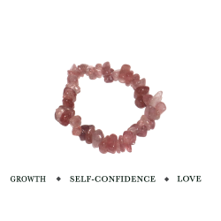 Strawberry Quartz Crystal Chip Bracelet